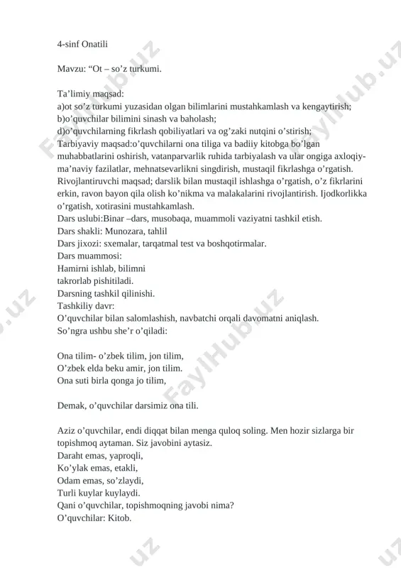 4-ot so'z turkumi — DOCX