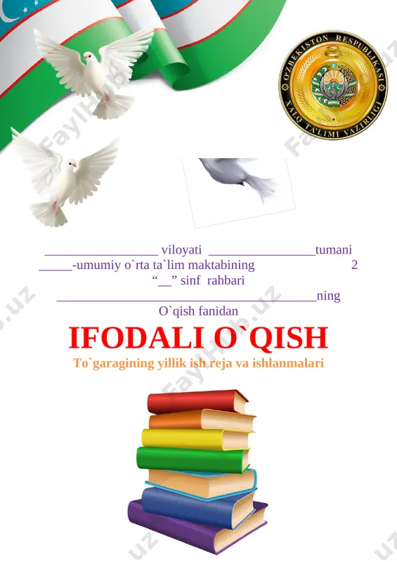 2-sinf o'qish - ifodali o'qish 68 soatlik — DOCX