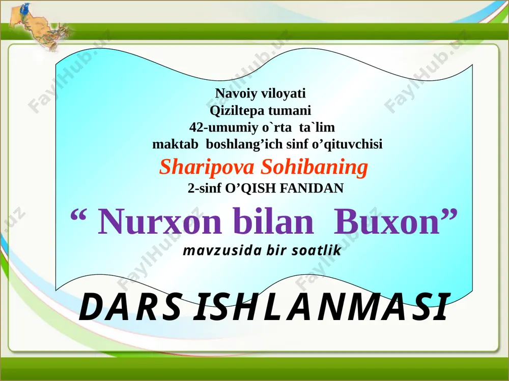 sohiba safarovna 4-sinf o'qish — PPTX