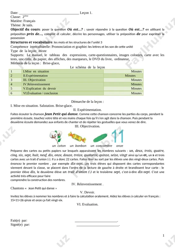 2-sinf fransuz tili ii-chorak — DOCX