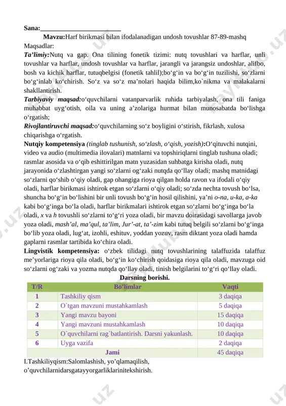 2-sinf ona tili 2-chorak tayyor pechat to'liq — DOCX