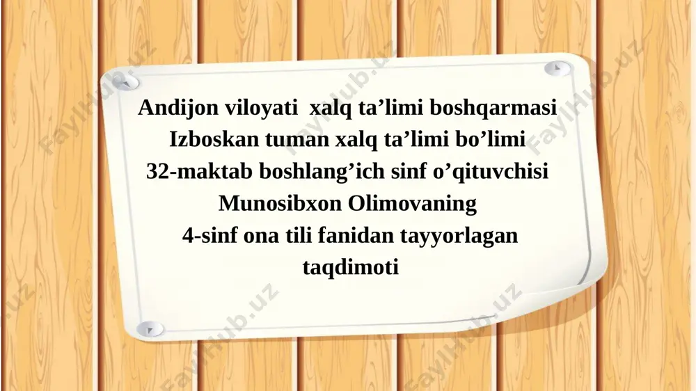ona tili 4-sinf olimova munosibxon 32-maktab — PPTX