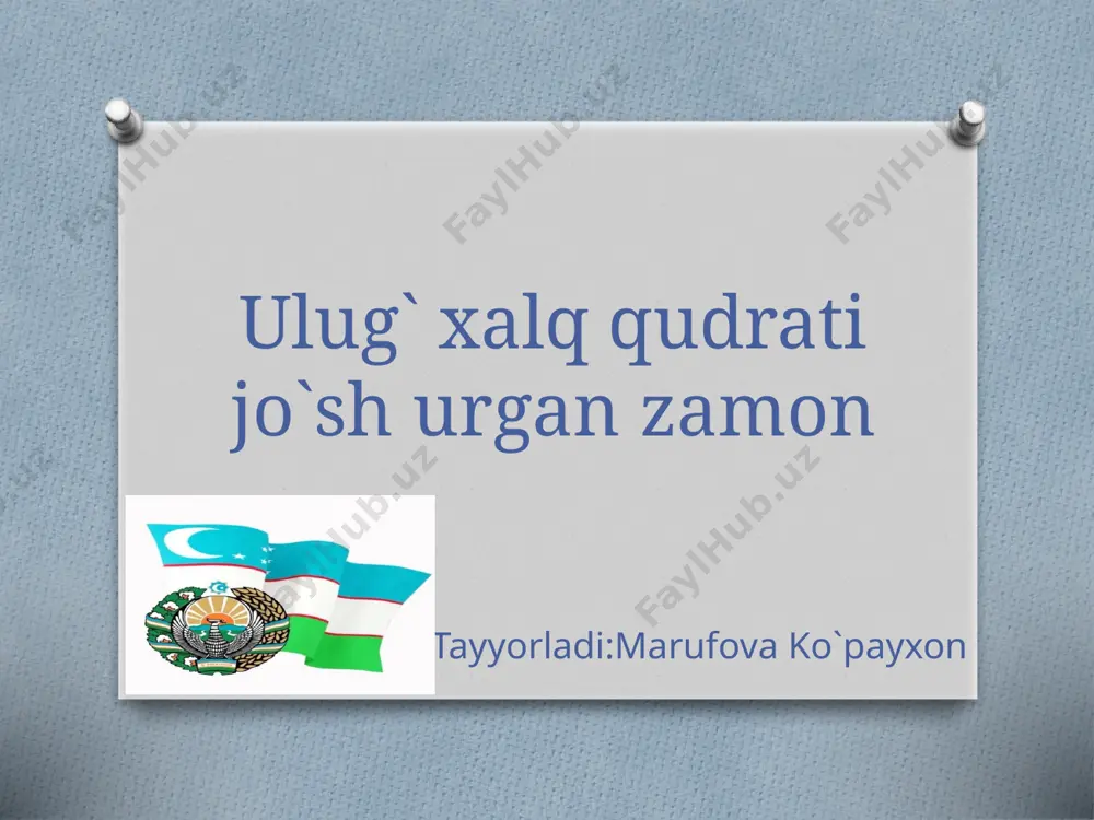 tarbiyaviy soat — PPTX