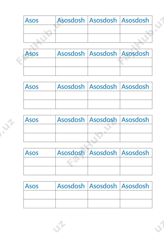 4-sinflar uchun grammatik topshiriqlar — DOCX