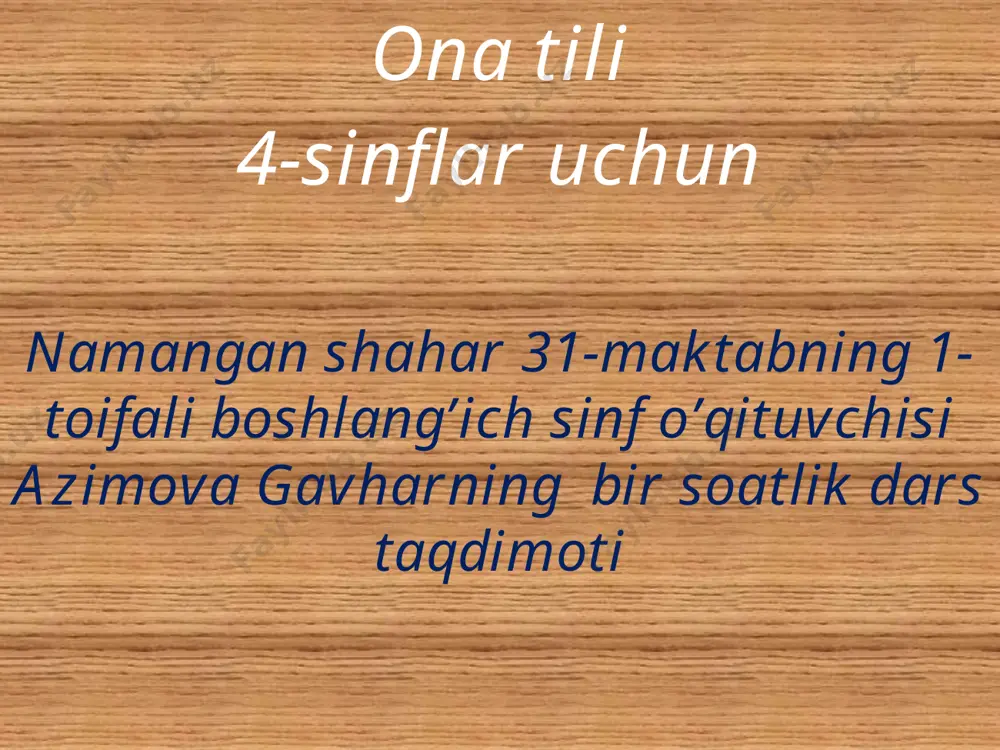 4-sinf ona tili — PPTX