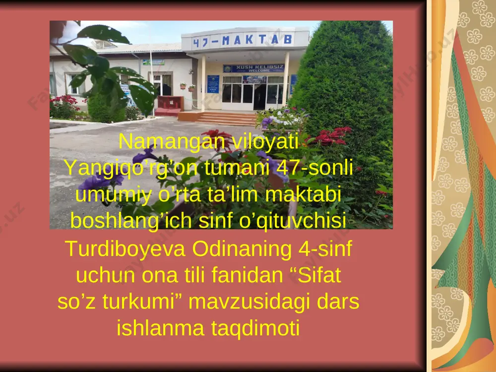 sifat so'z turkumi — PPT