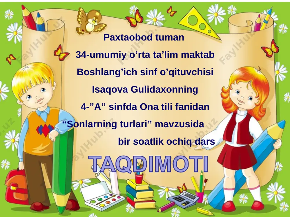 4-sinf ona tili sonlarning turlari — PPT
