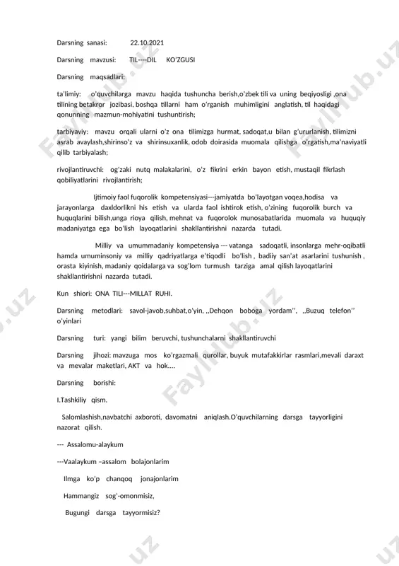 ochiq dars — DOCX