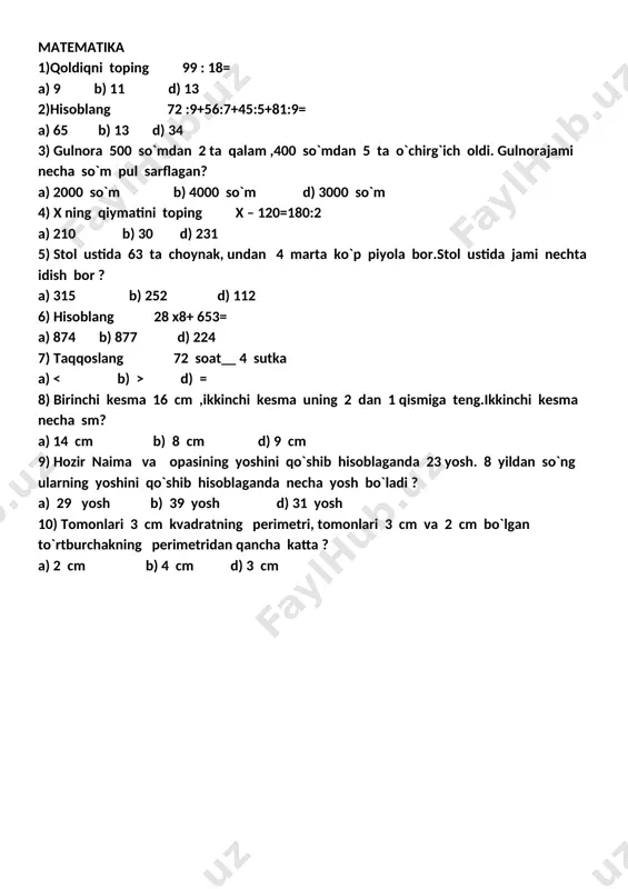 28.10.2020 matematika test-1 — DOCX