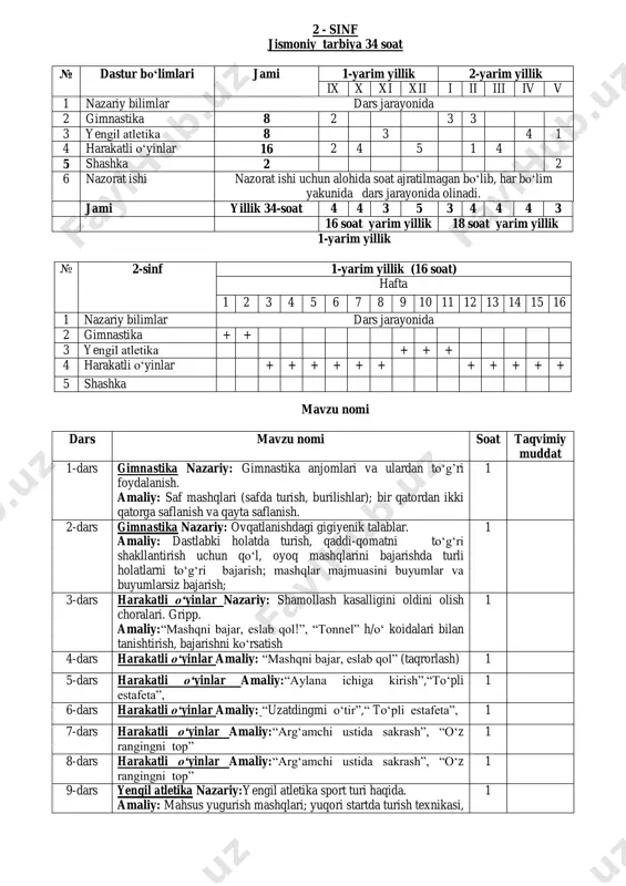 2-sinf jismoniy tarbiya — PDF