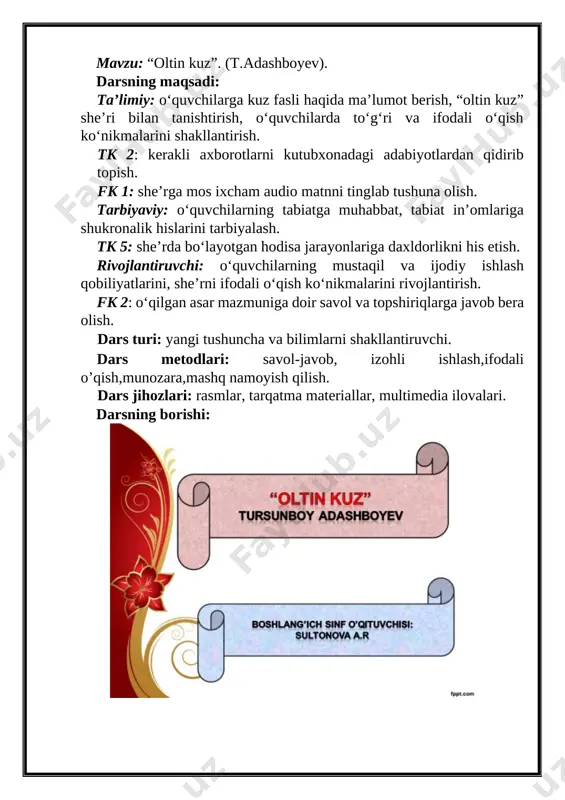 oltin kuz.t.adashboyev 2-sinf — DOCX