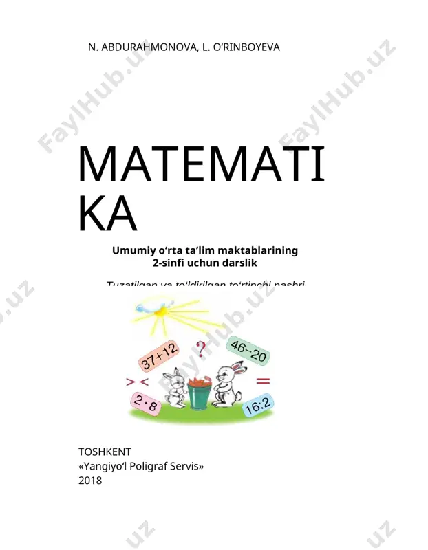 2- sinf matem kitob — DOCX