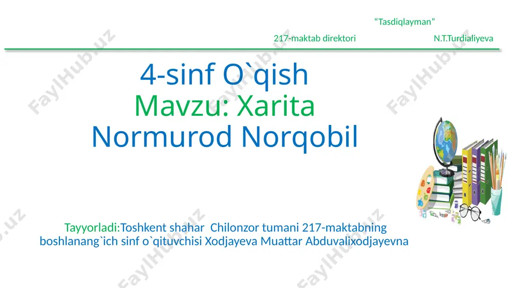 4-sinf o`qish xarita — PPTX