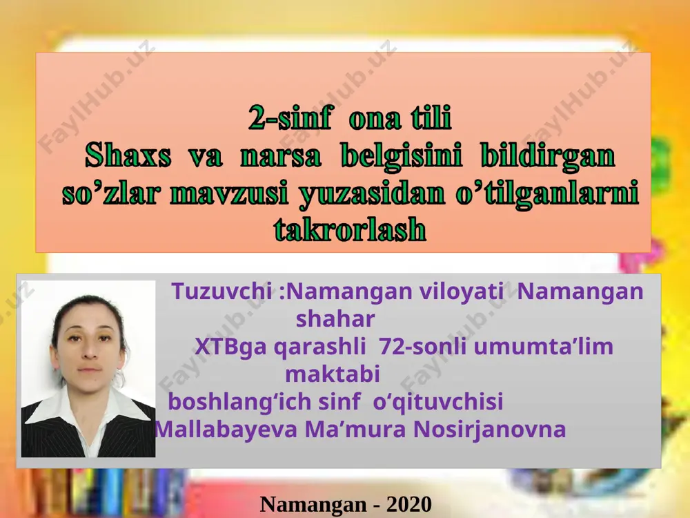 2-sinf 18-mart ona tili (2) — PPT