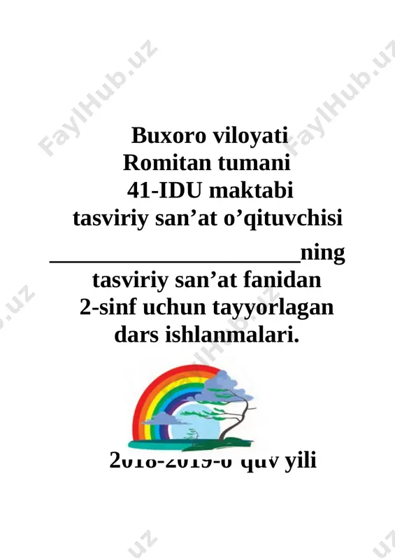 2-sinf tasviriy san'at konspekt yillik 2018 — DOC