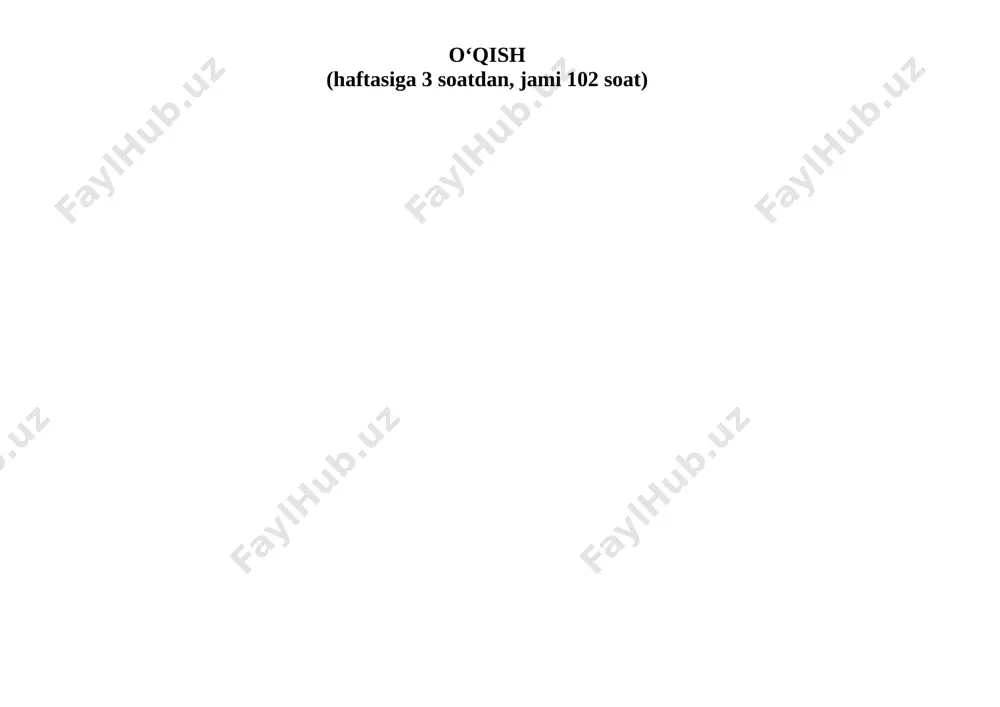 4-sinf yillik ish reja — DOCX