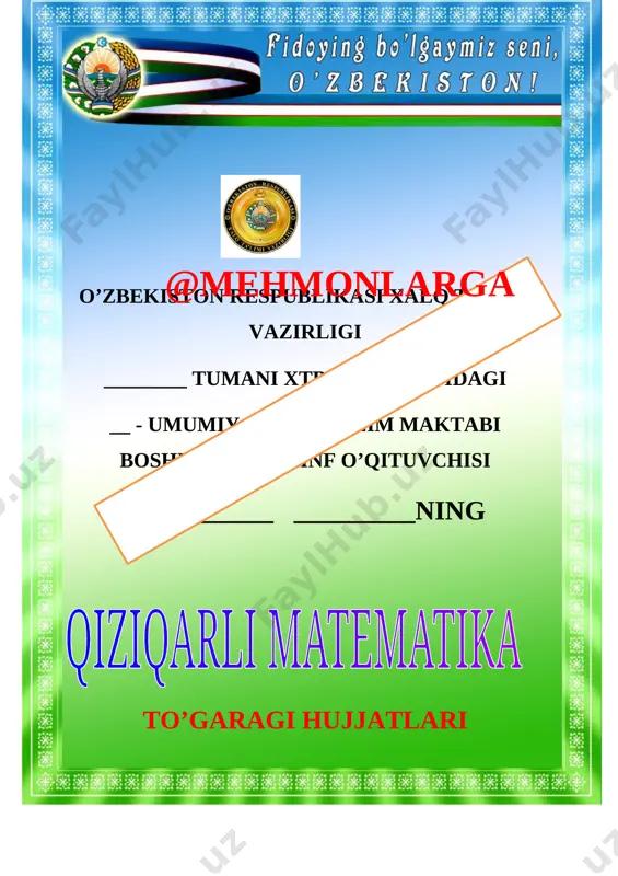 to'garak 4-sinf matematika 2020-2021 — DOCX