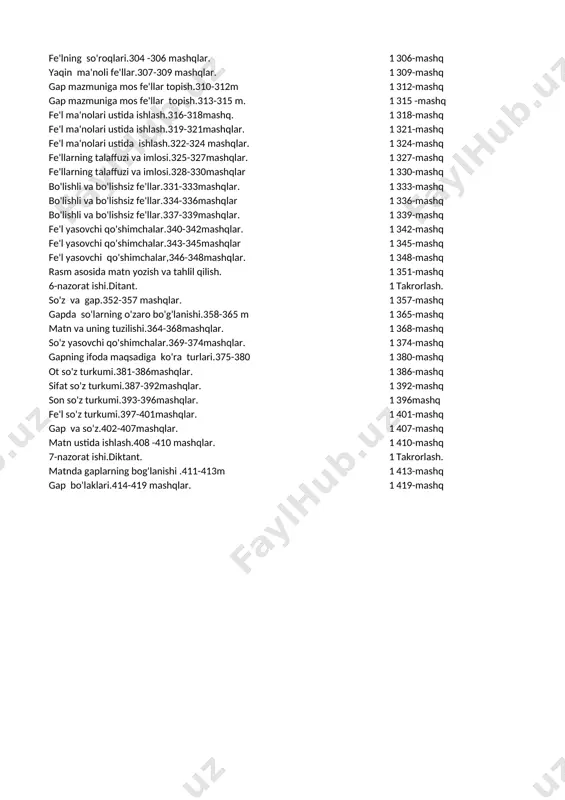 ona tili 4 chorak — XLSX