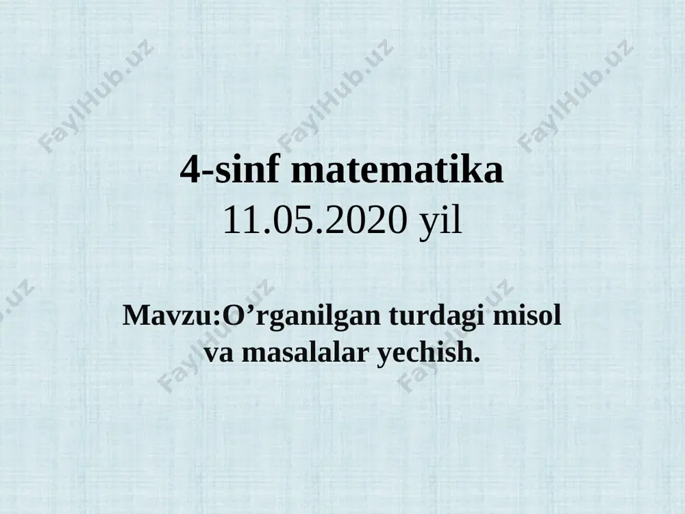 4-sinf matematika mavzu;takrorlash d.qayumova — PPTX