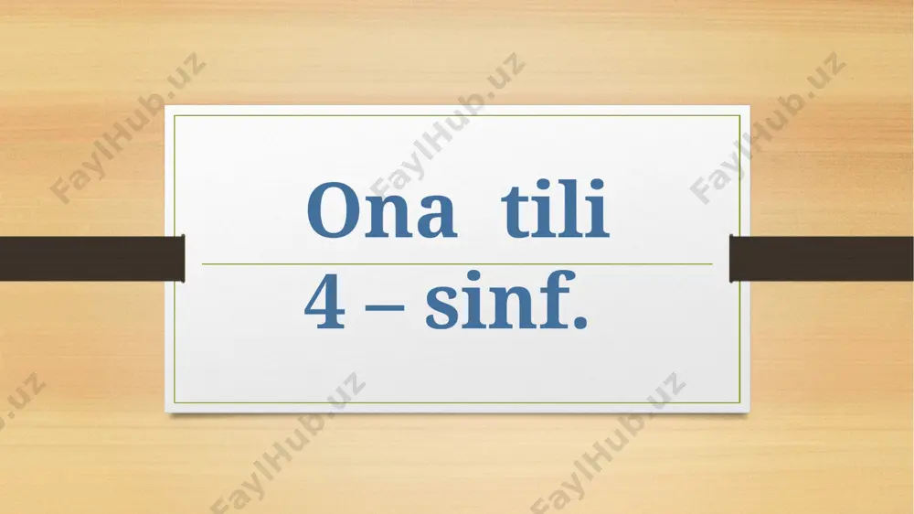 gap. 4-sinf ona tili. — PPTX