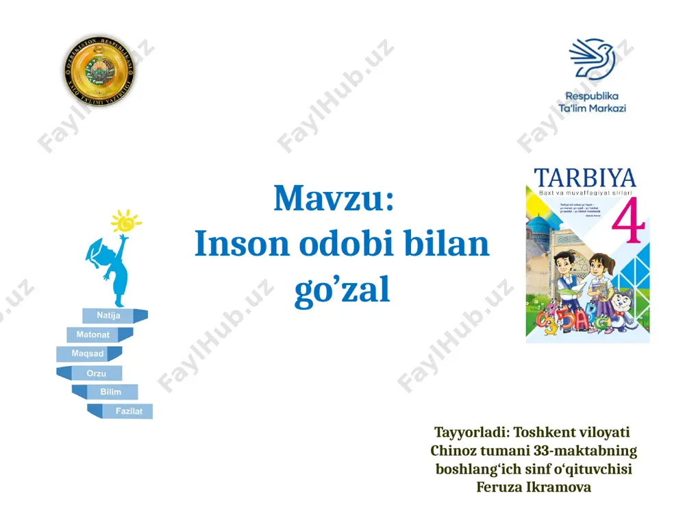 tarbiya 4-sinf inson odobi bilan guzal — PPTX