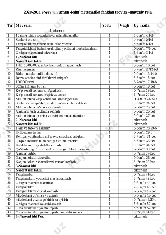 matematika 4-sinf 1-4 chorak 3(1) — PDF