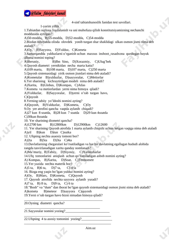 @talim_fidoiylari_kanali___tabiat 4-sinf test — DOCX