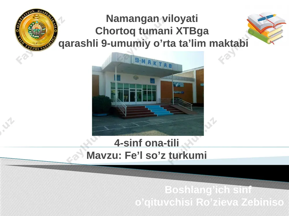 fe’l so’z turkumi z.ro'ziyeva — PPTX