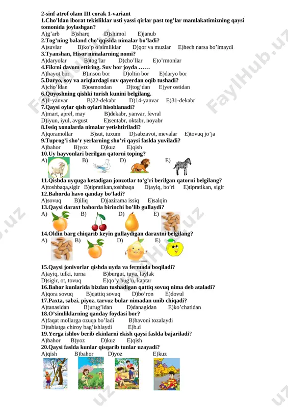 2-sinf atrof olam iii corak2019 — DOCX