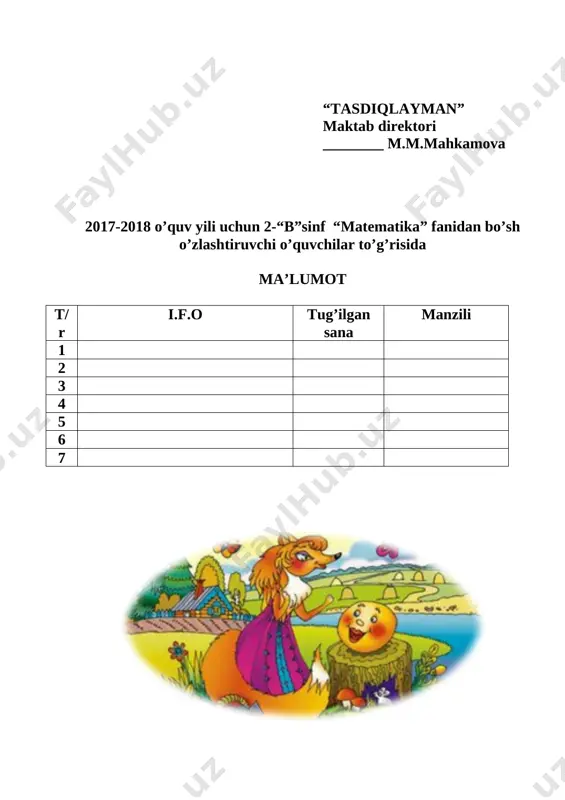 2-sinf bush matem — DOCX