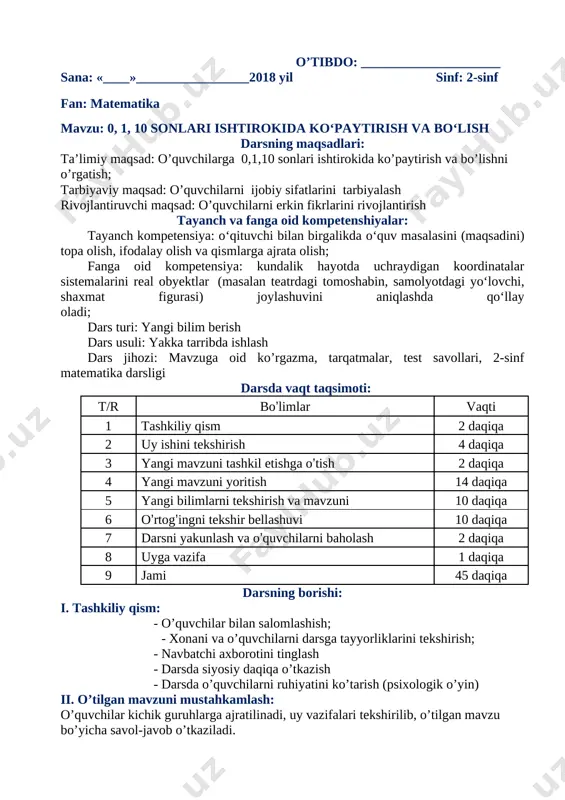 2-matem 3-chorak tayyor — DOCX