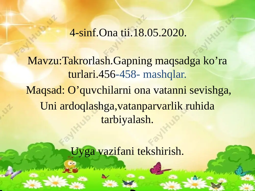4_sinf_ona_tili_mavzu;_gapning_maqsadga_ko'ra_turlari_456_458_mashqlar — PPTX