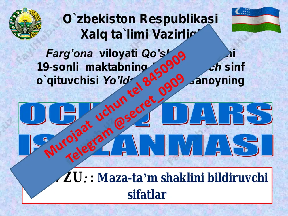 4_sinf_ona_tili_fanidan_maza_tam_shaklini_ifodalovchi_sifatlar_proba — PDF