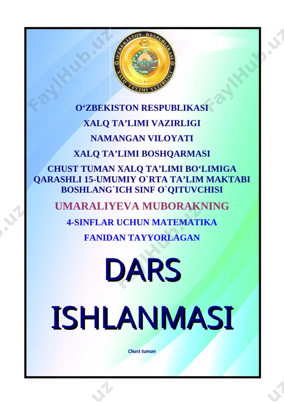 4 uchrashma harakatga doir masalalarning yechilish — DOC