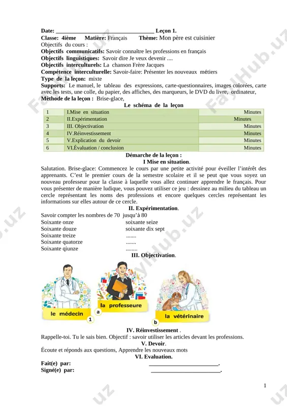 4-sinf fransuz tili ii-chorak — DOCX