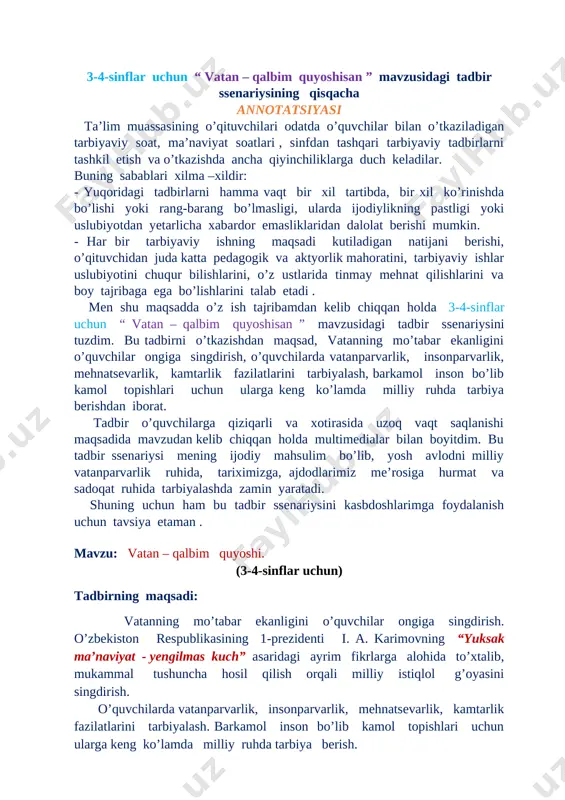vatan- qalbim quyoshisan — DOCX