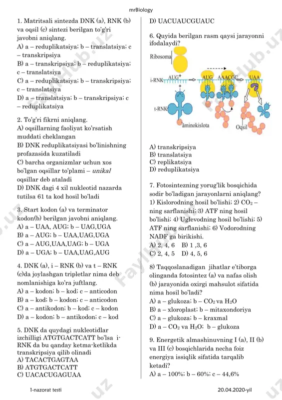 1-nazorat ishi 20.04.2020 pdf — PDF
