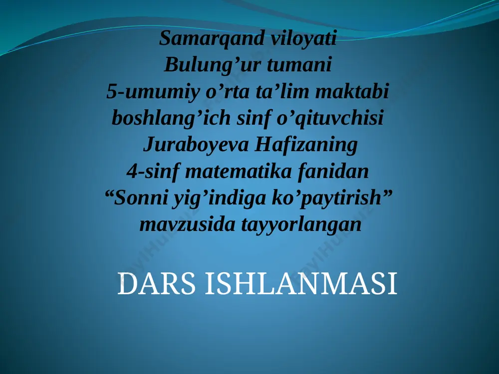 4-sinf juraboyeva hafiza — PPTX