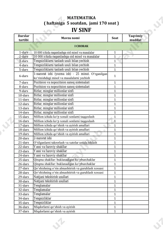 4-sinf matematika — PDF