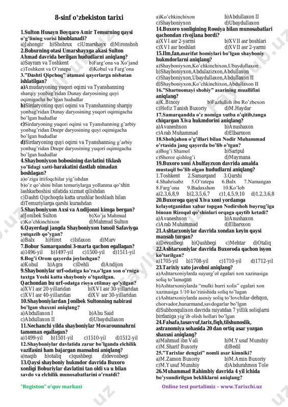 8-o'zbek tarixi — PDF