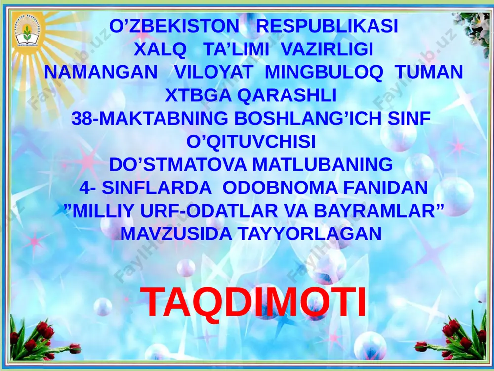 milliy%20urf-odat%20va%20bayramlar. — PPTX