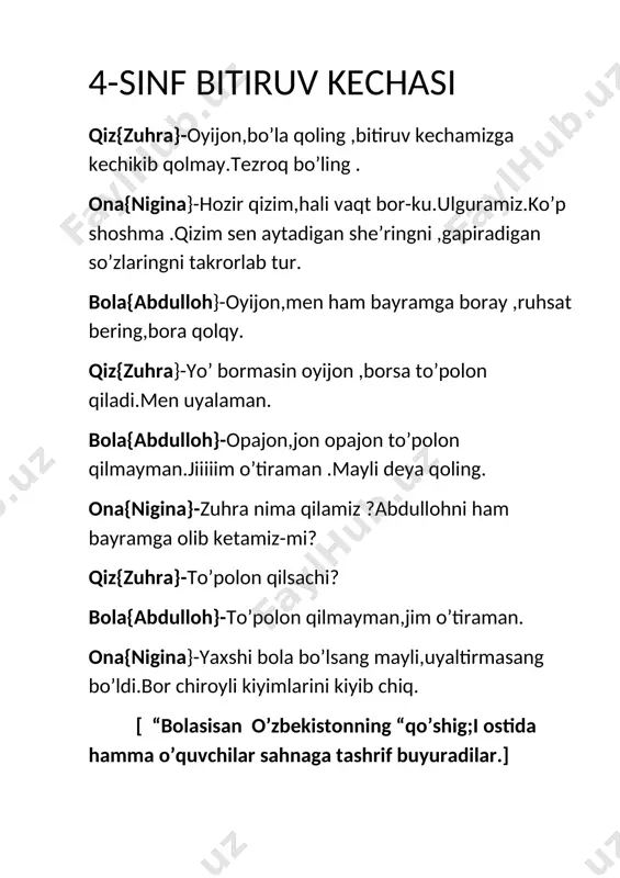 4-sinf bitiruv — DOCX