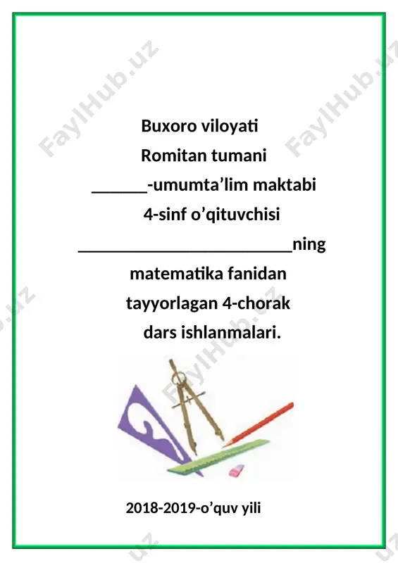 4-sinf matem 4-chorak yillik — DOCX