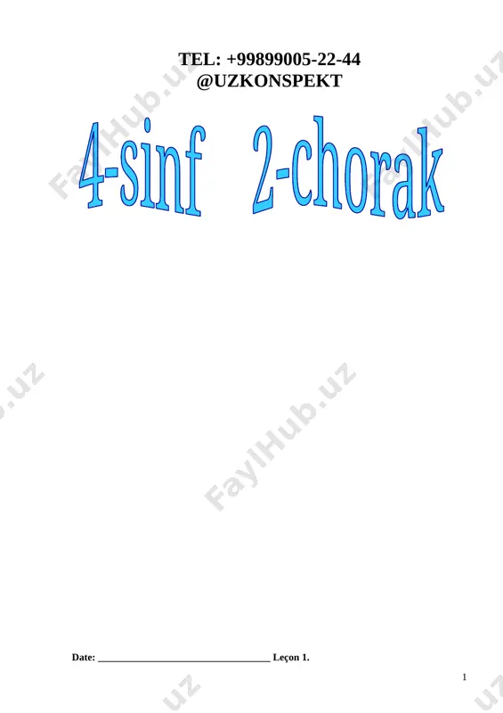 4-sinf fransuz tili ii-chorak — DOCX