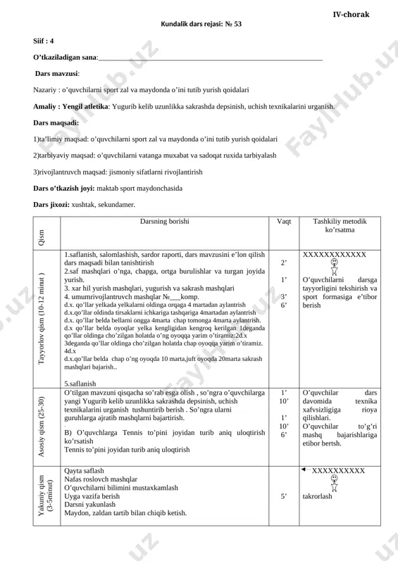 4-sinf 4-chorak — DOCX