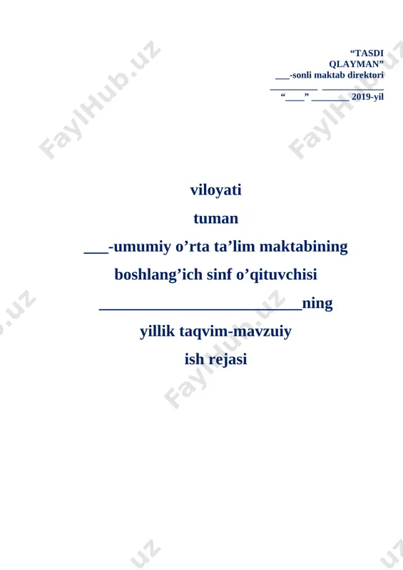 4-sinf ish reja hammasi — DOCX