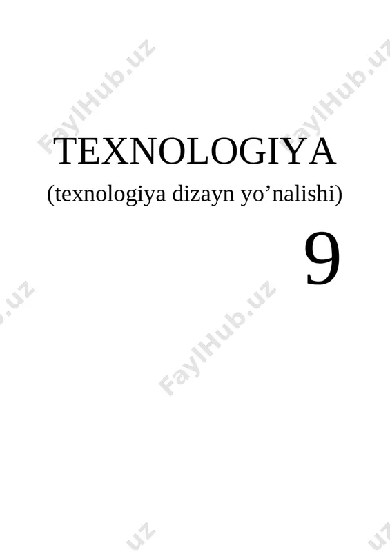 texnologiya 9-sinf (o'g'il bolalar) — DOC