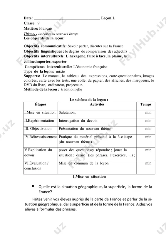 9-sinf fransuz tili iii-chorak — PDF