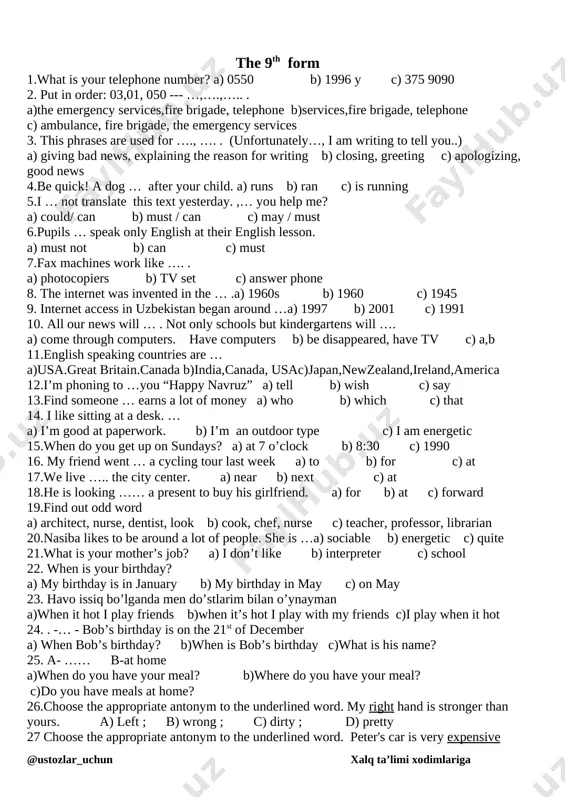 9-10-11-sinf ingliz tili — DOCX