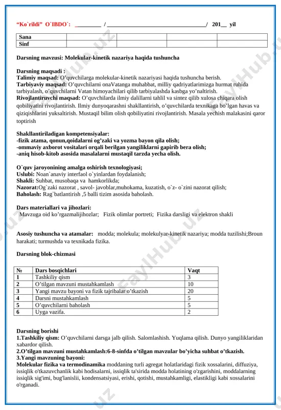 9-sinf fizika yillik — DOCX